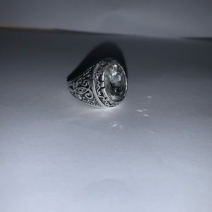 Diamond & Silver Ring size 10-11